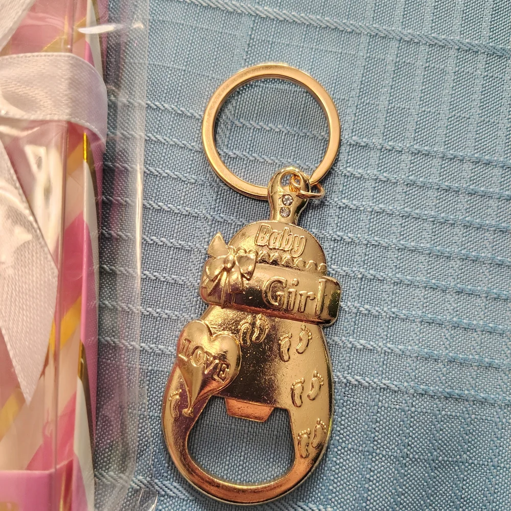 Gold Baby Girl Keychain